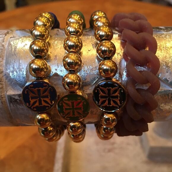 GOLD & Rubber Rustic Cuff Set! - Picture 3 of 8